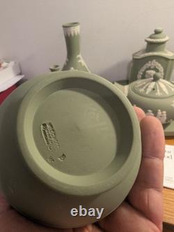 Ensemble de 7 pièces de plateau à thé en jaspe Wedgwood vert et blanc