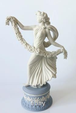 Figure Wedgwood Blue Jasper Les Heures dansantes, boîte, couronne de laurier, jasperware