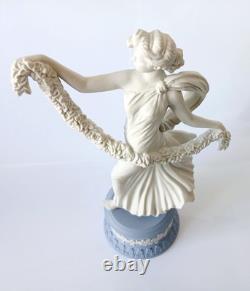Figure Wedgwood Blue Jasper Les Heures dansantes, boîte, couronne de laurier, jasperware