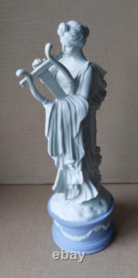 Figurine Erato, Muse classique, en jaspe bleu Wedgwood, grande taille