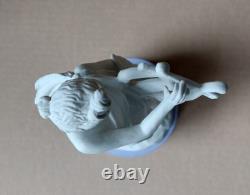 Figurine Erato, Muse classique, en jaspe bleu Wedgwood, grande taille