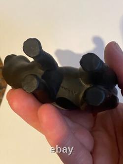 Figurine de chat en basalte noir rare Wedgwood Ernest Light avec des yeux verts, vers 1915