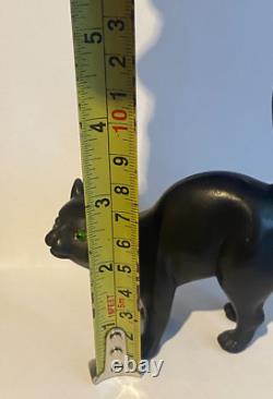 Figurine de chat en basalte noir rare Wedgwood Ernest Light avec des yeux verts, vers 1915
