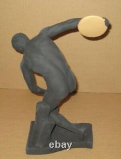Figurine de lanceur de disque olympique en jaspe Wedgwood NOIR & JAUNE 2012 en boîte