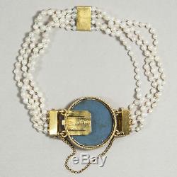 Gedenke Mein, Antikes Brassard D'or Wedgwood Perlen Schweden 1818 / Jasper Ware