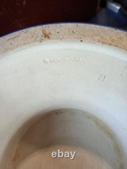 Grand Bol sur Pied en Pédestal Wedgwood Antique en Jasperware Bleu Foncé Sacrifice VGC