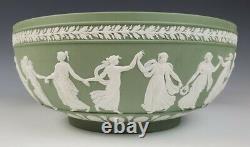 Grand Vintage Wedgwood Jasperware 10 Heures De Danse Centrepièce Bowl Sage Green