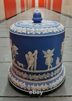 Grand Wedgwood Style Dudson Stilton Cheese Platter Dome Jasperware Cherubs