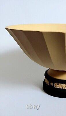 Grand bol en jaspe noir et tige de Wedgwood, collection de bibliothèque, en boîte