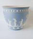 Grand Cache-pot / Jardini&egrave;re Wedgwood Jasper Bleu Antique Tremp&eacute; En Jaspeware