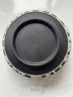 Grand grand bol vintage classique Wedgwood Jasperware noir et blanc 1964
