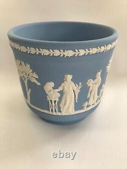 Grand pot en jaspe bleu Wedgwood en excellent état