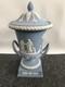 Grand Vase Campagna En Jasperware Bleu Wedgwood Dans Sa Bo&icirc;te D'origine