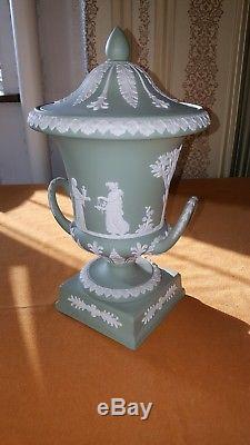 Grande Urne Vase Jasper Prestige 71 Jasperware 71 Vert Sauge Vintage Wedgwood