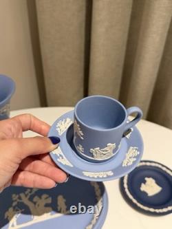 Grande collection de jaspe bleu Wedgwood vintage