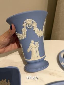 Grande collection de jaspe bleu Wedgwood vintage