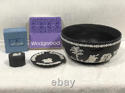 Groupe de vente de succession Wedgewood Black Jasperware - PRIX RÉDUIT