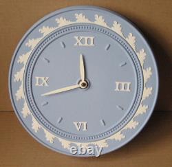 Horloge en jaspe bleu Wedgwood Grande horloge murale Acanthe RARE