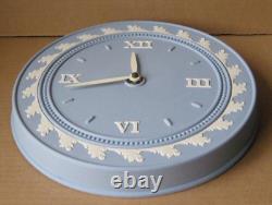 Horloge en jaspe bleu Wedgwood Grande horloge murale Acanthe RARE