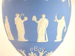Impressionnant Wedgwood Bleu Clair Jasper Jasperware Dip Vase Apollo & Muses