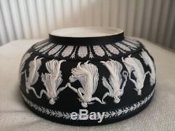 Incroyable Rare Antique Noir Jasperware Wedgwood Heures De Danse Bowl