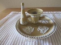 Incroyable Wedgwood Yellow Dimmers Jasperware Chamberstick Avec Snuffer