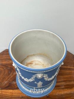Jardinière Wedgwood Jasperware bleu clair rare avec support intégré