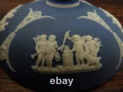 Jarre à tabac en jaspe Wedgwood bleu avec couvercle h14cm/5,5