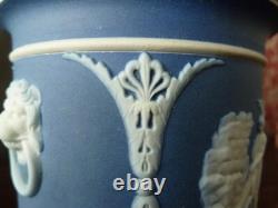 Jarre à tabac en jaspe Wedgwood bleu avec couvercle h14cm/5,5