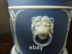 Jarre à tabac en jaspe Wedgwood bleu avec couvercle h14cm/5,5