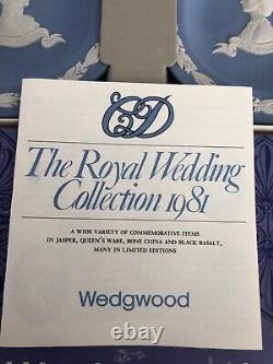 La céramique Wedgwood Jasperware Le Set du mariage royal de Diana 1981 Boîte avec papiers Vintages