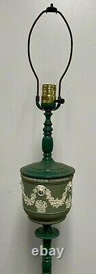 Lampe De Plancher Vintage Wedgwood Green Jasperware