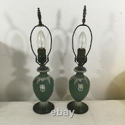 Lampes De Table Antiques Wedgwood Sage Green Jasperware