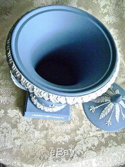 Large Wedgwood Blue Jasperware Pedestal Campana Urn Mint Conditon