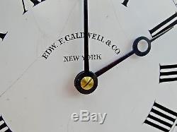 Magnifique Antique Edw. F Caldwell & Co Gilded Bronze Clock Wedgwood Jasperware