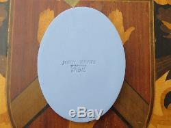 Médaillon Ovale Vintage Wedgwood Blue Jasper Médaille John Keats Ovale