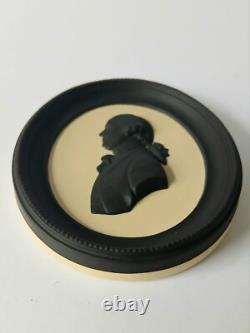 Médaillon de portrait de Josiah Wedgwood en jaspe noir et canne Wedgwood