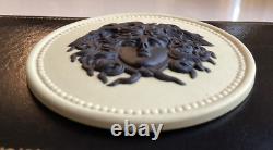 Médaillon rond en jaspe jaune Wedgwood très rare tête de Méduse exquis