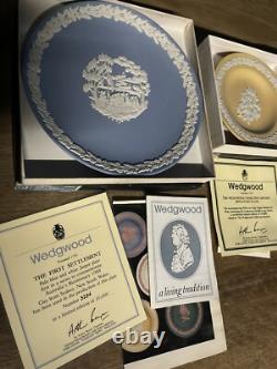 Miniatures en Jasperware Wedgwood Botanique Australienne/Les Assiettes de la Première Colonisation