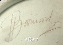 N527 Trois Antique Wedgwood Bleu Jasper Carafes Par Harry Bernard Gesso Signé
