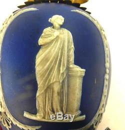 Paire De Jasperware Antique Possible Wedgwood Weights Rise & Fall Light