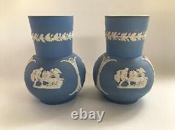 Paire de vases bulbés en jaspe bleu, vers 1800-1850