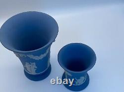 Paire de vases vintage en jaspe bleu Ware