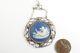 Pendentif Argenté Ancien En Forme De Pendentif De Père Jasperware Blue Wedgwood C1820