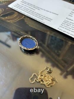Pendentif antique en jaspe Wedgwood bleu foncé, peut-être monture en pinchbeck ou en or 9 carats