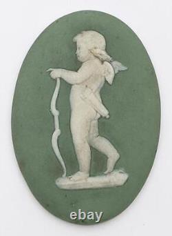 Plaque / Panneau en jaspe Wedgwood Cupidon Chérubin de l'époque victorienne du 19ème siècle