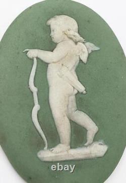 Plaque / Panneau en jaspe Wedgwood Cupidon Chérubin de l'époque victorienne du 19ème siècle