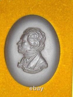 Plaque de Beethoven en jaspe noir Wedgwood encadrée vintage