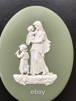 Plaque en argent de landau en jaspe vert Wedgwood en excellent état