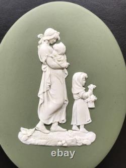 Plaque en argent de poussette en jaspe vert Wedgwood en excellent état